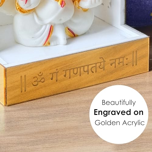 Image of SOLOBOLO Ganesh Idol for Car Dashboard with Small Temple for Car Dashboard,Ganesh Idol for Office Desk,Ganesha Idol for Gift,Gift for Housewarming Ceremony Mandir (Mandir Only)