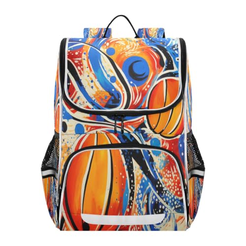 Art dessin animé sac à dos grande capacité avec bretelles ergonomiques