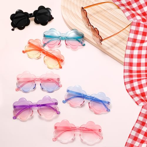 16 Pcs Sunglasses Bulk for Girls Boys, Round Flower Sunglasses Party Favor Decor Bluey Grannies4