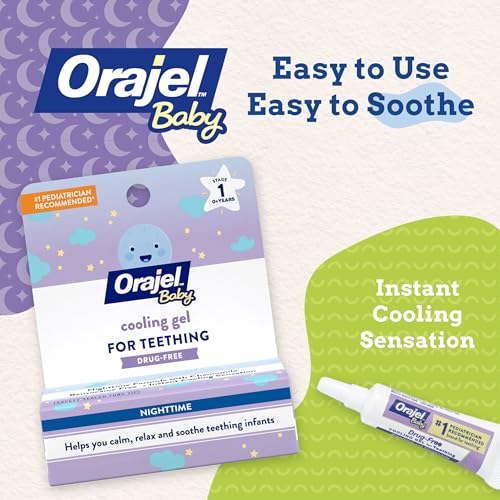 orajel baby nighttime cooling gel for teething drug-free 1 pediatrician recommended brand for teething one 18oz tube