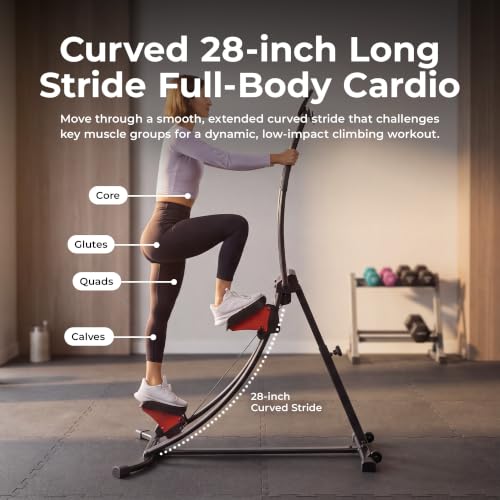 Image of Sunny Health & Fitness Climbing Stair Stepper for Home Gym | SunnyFit App Connection, Long Stride Length, Home Gym Exercise, Compact Foldable, Leg and Glute Training