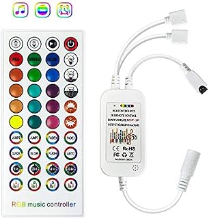 RGB LED Light Strip 40 Keys IR Remote Controller 4-pins 2 in 1 Output Controller 12V DC Music Mode