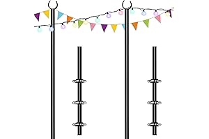 10ft String Lights Post for Outdoor Fence, Perfect for Parties, Wedding, and...