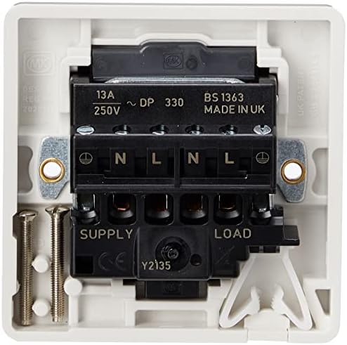 MK Logic Plus K330 WHI 13A Double Pole Switched Connection Unit/w.flex