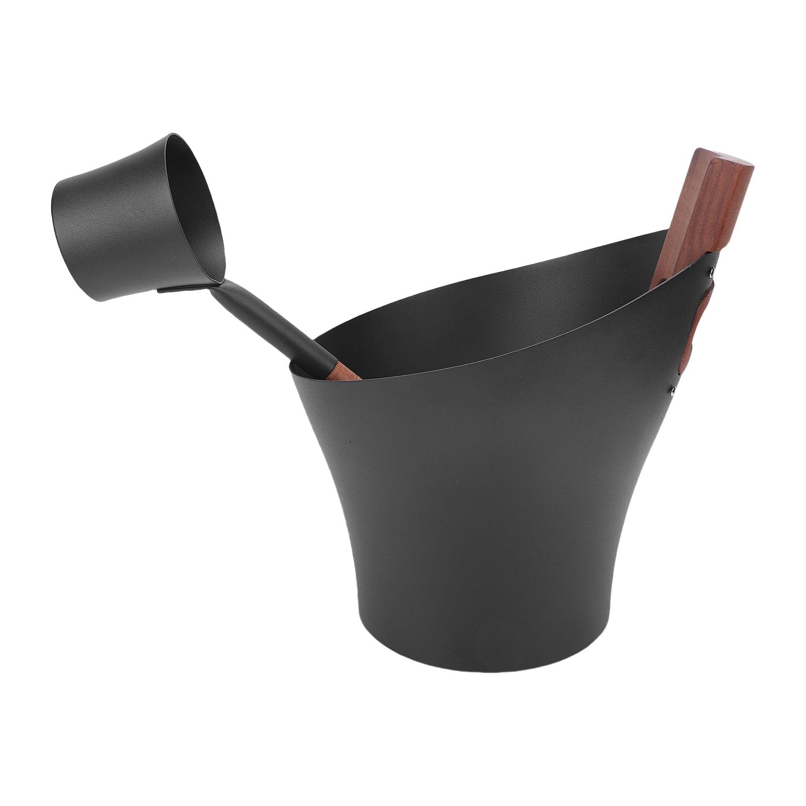 Cubo de Sauna de Aluminio de 5L con Cucharón con de Madera, Juego de Accesorios para Sauna para el Hogar, SPA, Sala de de Aguas Termales Al Aire Libre