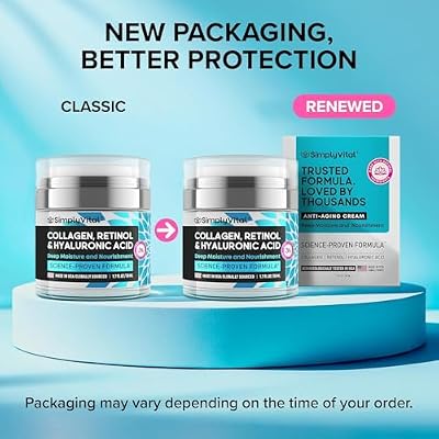 Anti-Aging Face Moisturizer with Retinol, Collagen & Hyaluronic Acid - Made in USA - Moisturizer Face Cream for Women & Men - Firming & Hydrating Neck Cream - Day & Night Skin Care - 1.7 fl oz