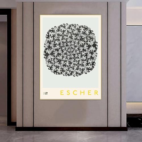 Affiche M.C. Escher Geckos décoration intérieure toile art mural 50x90cm