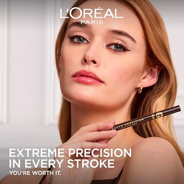 L'Oréal Paris, жидкая подводка для глаз, держится 24 часа, мягкий чувствительный кончик, интенсивный цвет, водостойкая, нанесение и точные линии, Haute Precision, оттенок: коричневый (Le Brun)