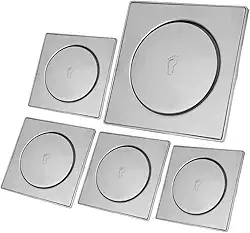 Kit 5 Ralos Click Inteligente Aço Inox Clic 10x10 Banheiro Pop Up Lavabo