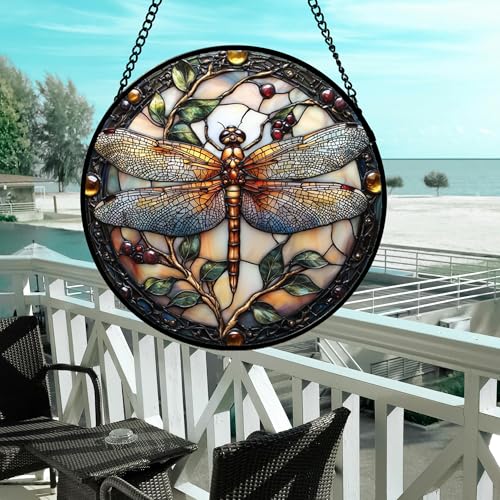 Dragonfly Stained Glass Window Hanging Suncatcher - Image 4