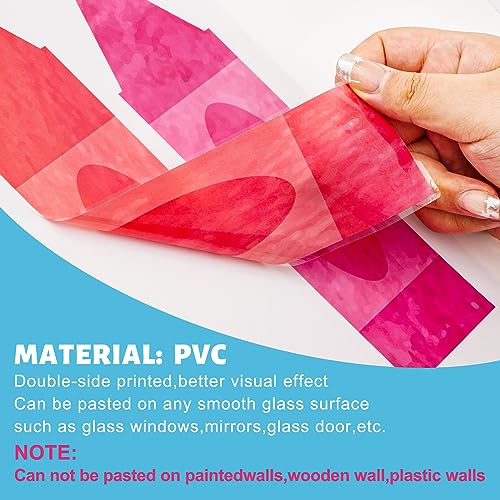 Image of Whaline 9 Sheets Back to School Window Clings, Colorful Crayons | Window Decals, Watercolor Double-Sided Windows Stickers, for Classroom Home Glass Blackboard Decor