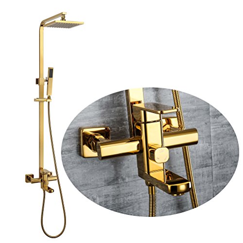 Robinet de douche à effet pluie dorée pour une salle de bain moderne