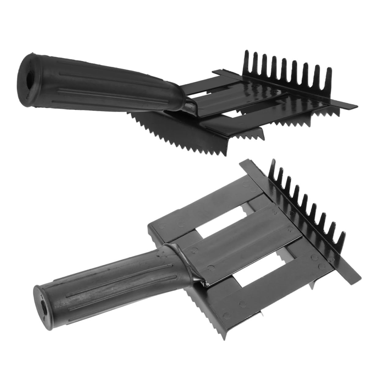 Cepillo de Limpieza para Caballos Mango Antideslizante 2 Piezas | Goma y Metal, Diseño Ergonómico, Negro, para Recorte Suave de Crin y Melena