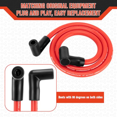 10.5mm High Performance Spark Plug Wire Set Fit for HEI BBC SBC 350 454 383 Electronic by Lucky Seven