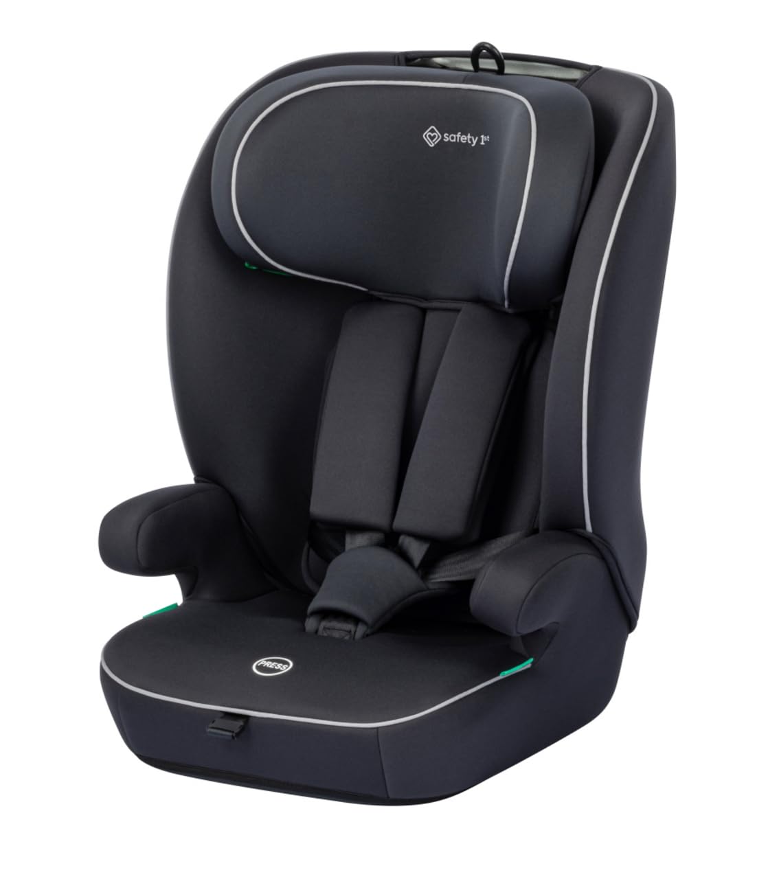 Safety 1st Venus i-Safe, siège auto évolutif, 15 mois à 12 ans (76–150 cm), 11 positions d’appui-tête, protection latérale, Black