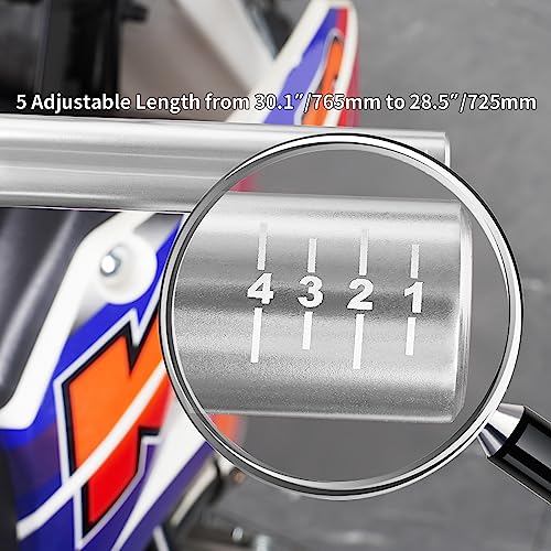 Image of Handlebars 7 /8 Inch for Motorcycle,RUTU Upgraded Universal Dirt Bike Handle Bar with Crossbar Pad Mid-Rise Mini Bike Pit Bike Handlebar for Motocross ATV Quad - Silver