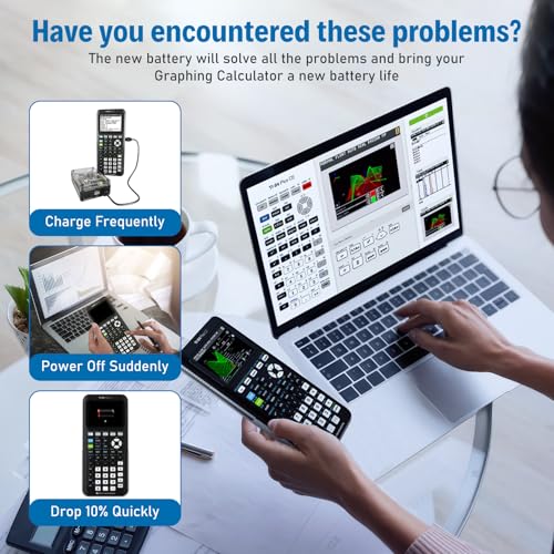 TI-84 Plus CE Akku für Texas Instruments TI-84 Plus CE, TI Nspire CX/CX II, TI Nspire CX CAS/CX II CAS, 2025 Neu Aufgerüstet 1600mAh Ultra-Hohe Kapazität Li-Ionen Ersatzakku mit Reparatur Werkzeug