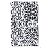  Floral Design,Quick Dry Towel Set,Floral Pattern with Victorian Design,Tea Towels,Beach Towel for Adults,Microfibre Towel for Gym Kitchen Bath,Multicolor,16x27.5in