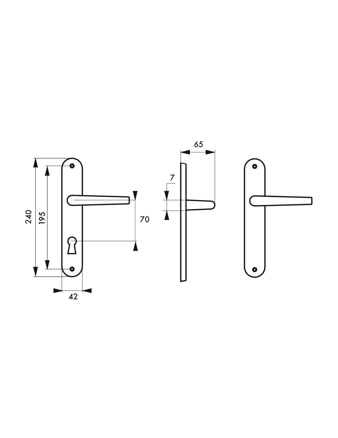 THIRARD - Ensemble de Poignées pour Porte de Chambre Dionysos - Acier Embouti - Design Élégant - Trou de Clé - Entr'Axes 195 mm - Carré 7 mm - Finition Laiton - Jaune/Doré