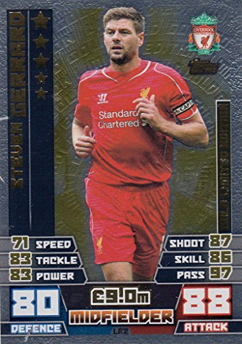Match Attax Extra 2014/2015 Steven Gerrard Gold carte de foot 14/15