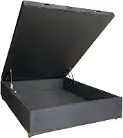 Cama Box Baú Casal Suede Preto Com Pistão A Gás - Estrutura Reforçada - Imperium do Sono