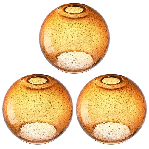 Image of 3 Pack 6.3 Inch Replacement Black Amber Seeded Glass Shade Fixture for Wall Sconce Pendant Ceiling Light Chandelier Replacement Shade