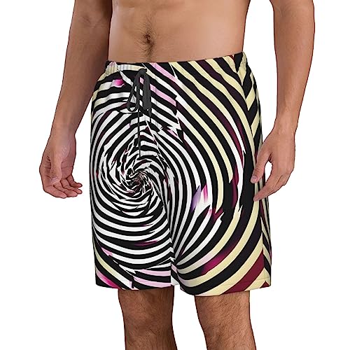 Spiral Optical Illusion GIF Men Mens Shorts Casual Waist Drawstring Summer Beach Workout Shorts with 3 Pockets2