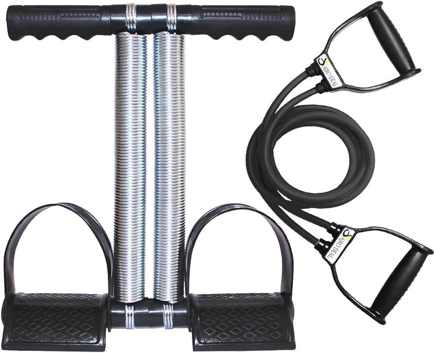 U S TRADERS® Tummy Trimmer with Toning Tube | Double Spring Tummy Trimmer | Double Toning Tube | Ab Exerciser | Resistance Tube | Waist Reducer | Fitness Equipment | Gym Accessories (Combo) (B0CYPL57KN) Amazon Price History, Amazon Price Tracker
