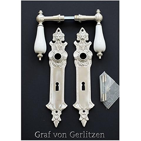 Graf von Gerlitzen Messing Nickel Tür BB 72 Griffe Türgriffe Türbeschlag Türklinken Langschild Gründerzeit S2-1N Cover