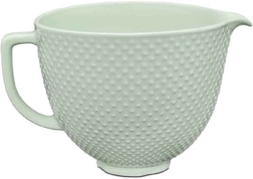 KitchenAid Bol Mélangeur Céramique 4.7L, Glaçure Texturée Gouttes de Rosée, Four, Micro-ondes & Congélateur, Compatible Robots Pâtissiers 4.3L & 4.7L