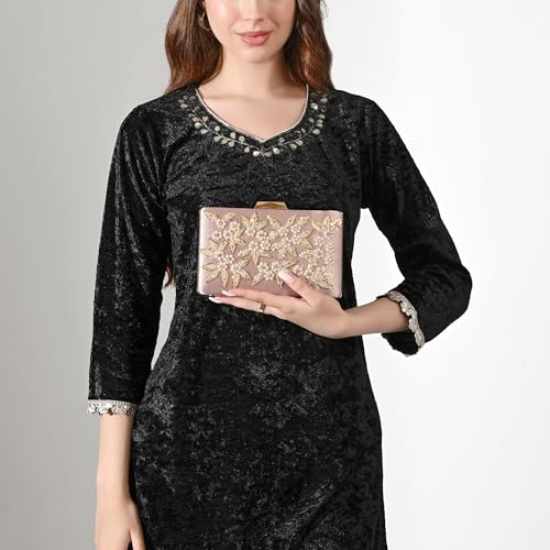 Image of Lavie Signature Women's Ogden Embroyidery Handle Framed Clutch|Ladies Purse |Gift For Women