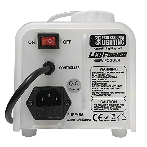 Máquina de humo con luces LED multicolor de 400 W y control remoto cableado para fiestas y DJ miniatura 3