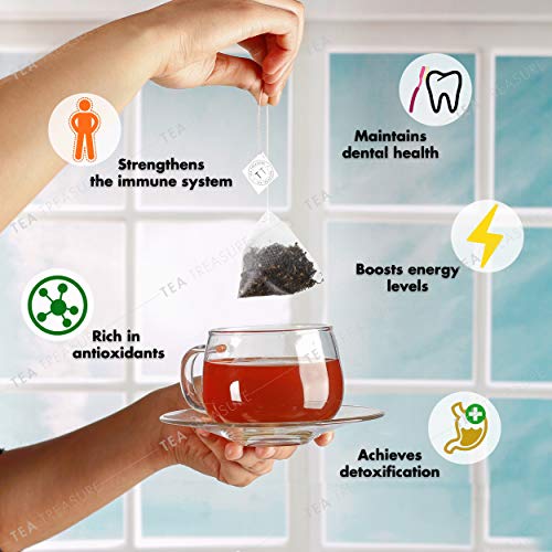 Image of Tea Treasure Spearmint Herbal Tea 50 Gm & Tea Treasure English Breakfast Black Tea 18 Pyramid Tea Bags