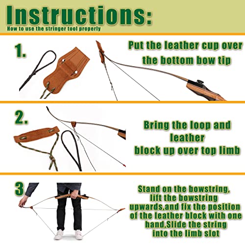 image for LWANO Archery Recurve Bow Stringer Tool for Recurve Bow and Longbow Ac