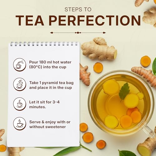 Image of Turmeric Ginger Herbal Tea Loose Leaf (100gm /3.5oz), Makes Upto 50 Servings | Pure & Natural Ingredients, Aromatic, Earthy & Zesty Flavor, Antioxidant Rich, Refreshing Brew, Ideal for Daily Wellness