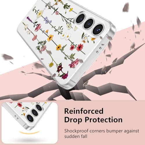 ZTOFERA Floral Case for Samsung Galaxy S25 5G,Clear Cute Flower Pattern Case for Girls Women,Flexible Silicone Protective Slim Shockproof Bumper Phone Case for Galaxy S25 6.2",Clear by ZTOFERA - Image 3