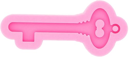 Miniatura 6 de Brillante brillante forma de llave llavero molde de silicona con agujero collar de joyería epoxi resina artesanía moldes para bricolaje llavero