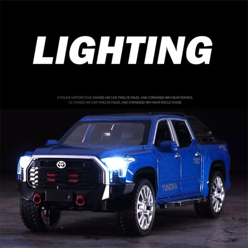 Image of 1:32 Toyota Tundra Alloy Pickup Off-Road Diecast Metal Pull Back Car with 6 Openable Doors with Sound and Light Toy Decoration car Best Gift Toys for Kids 【Color As Per Stock】
