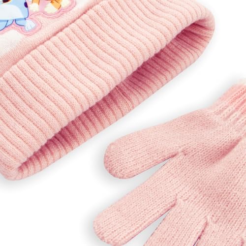 Bluey Beanie And Gloves Set | Bingo Girls Hat And Gloves Set | Girls Winter Hat | Winter Hats For Kids | One Size Pink4