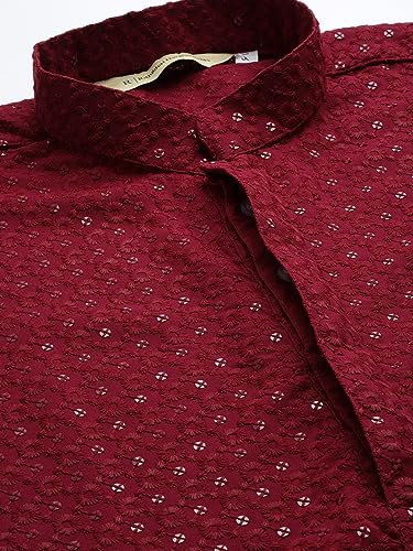 Image of Rajubhai Hargovindas Men Chikankari and Sequin Work Kurta