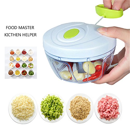 Preisvergleich Produktbild Küchenmaschine Multifunktional, Babybrei Zubereiter, Kitchen Aid Gemüseschneider mit 600 ml Tasse, ABS + 304 Edelstahl, Geeignet für Obst- und Gemüsesalate, Hackfleisch, 8,5 * 12,5 * 8 cm, Grün