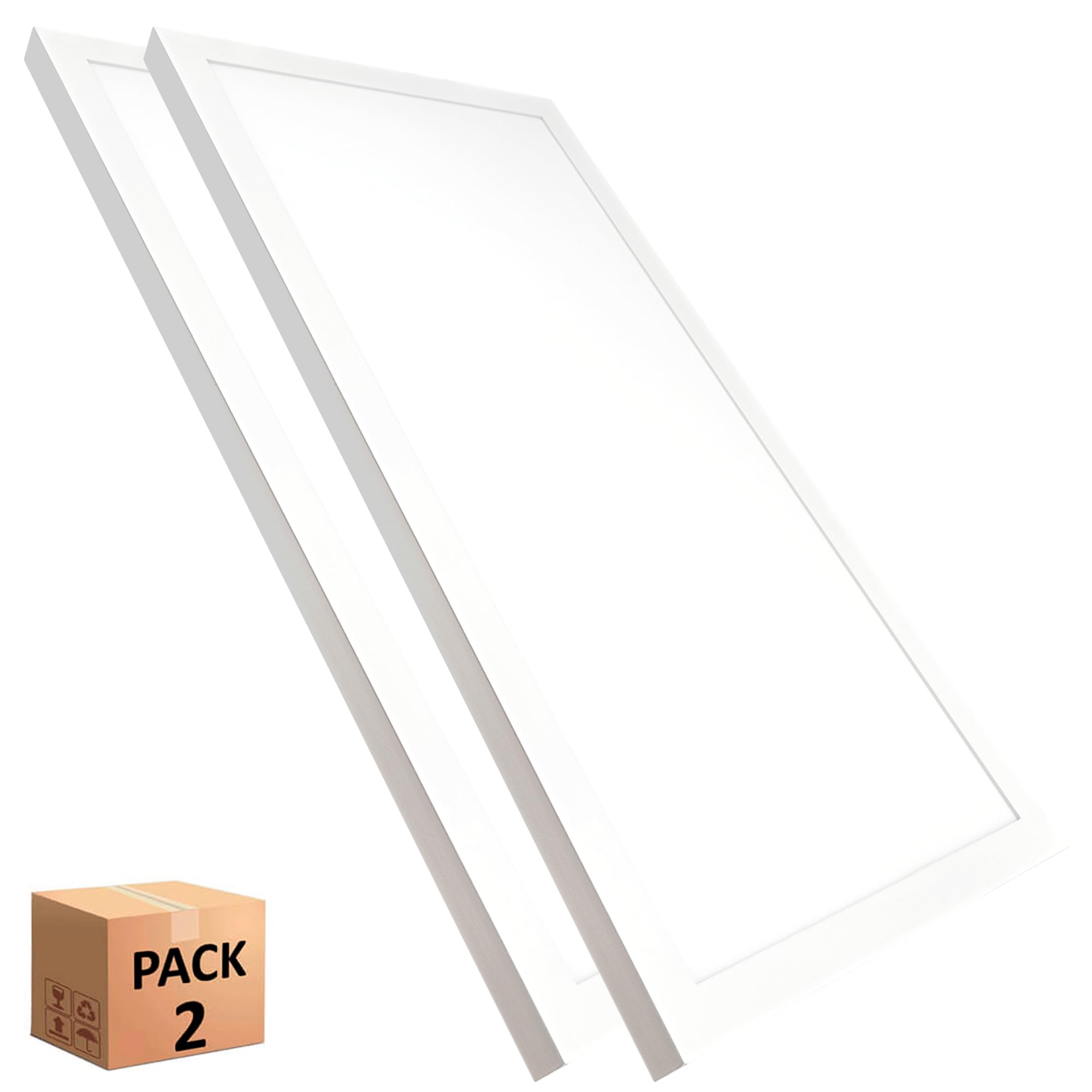 FactorLED GXtronic Pack Panel LED 60x30 Superficie 36W (360W), 4000Lm, Plafón Cuadrado Techo, Potencia Regulable, 3CCT Luz Seleccionable, 595x295x22mm (2)