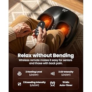 Bob and Brad Lite Massaggiatore Piedi con Calore, Compressione, Shiatsu Massaggiatore Plantare per Fascite Plantare, Massaggiatore Elettrico per Piedi, Regali per Uomini Donne