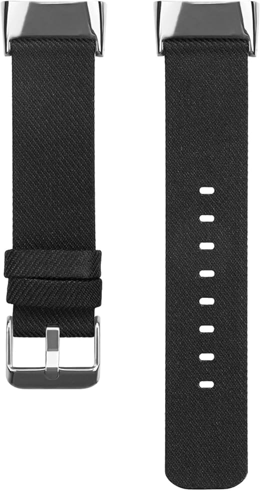 Straps Compatible with Fitbit Charge 6 Watch Band, Soft Adjustable Breathable Woven Replacement Wristband for Women Men (Black)