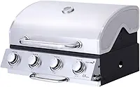Churrasqueira de Embutir a Gás Inox, 4 Queimadores, Grelha Americana