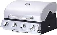 Churrasqueira de Embutir a Gás Inox, 4 Queimadores, Grelha Americana
