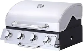 Churrasqueira de Embutir a Gás Inox, 4 Queimadores, Grelha Americana