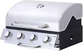 Churrasqueira de Embutir a Gás Inox, 4 Queimadores, Grelha Americana