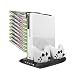 Zadii Vertical Stand Cooling Fan Controller Charging Station with Game Storage for Xbox One S