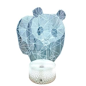 HLEARIT Panda 3D Luce Notturna per Bambini – Plug-in Illusione Ottica Lampada da Comodino LED Luce Telecomando Compleanno Baby Shower Natale Regalo